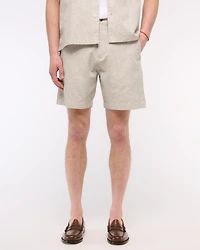 Linen-Blend Plainfront Short