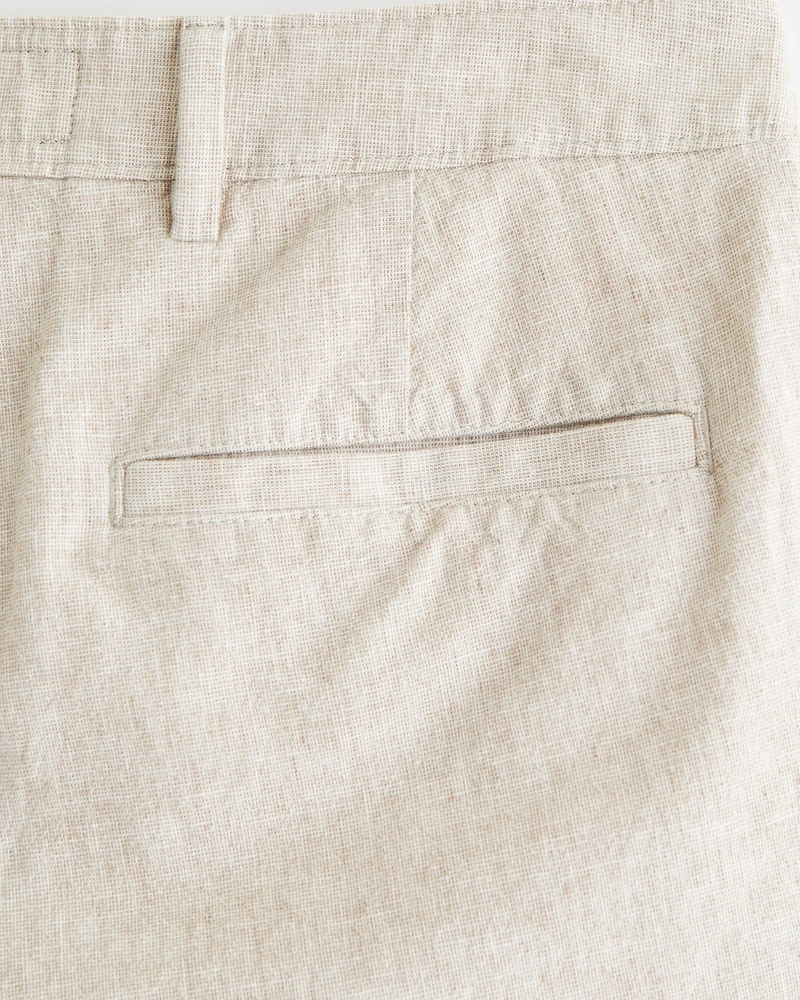 Linen-Blend Plainfront Short