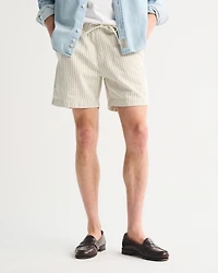 Linen-Blend Denim Pull-On Short