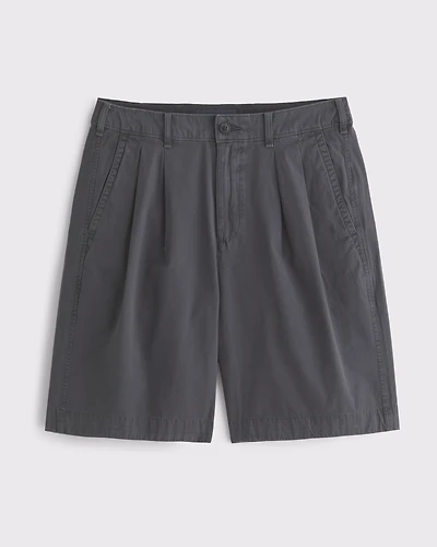 Baggy Poplin Plainfront Short