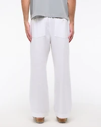 Baggy Cotton Textured Pull-On Pant