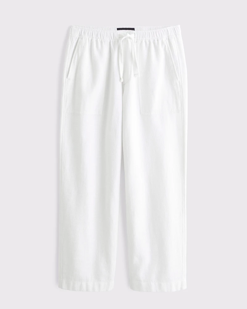 Baggy Cotton Textured Pull-On Pant
