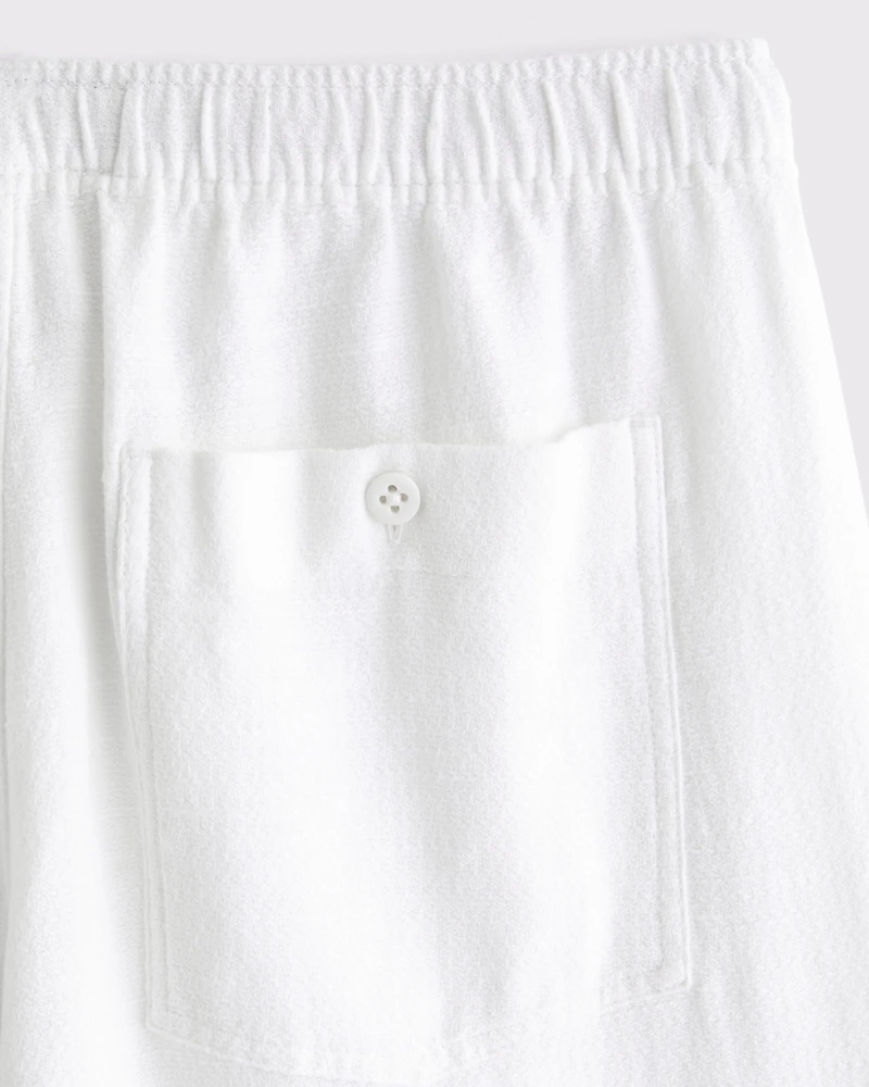 Baggy Cotton Textured Pull-On Pant