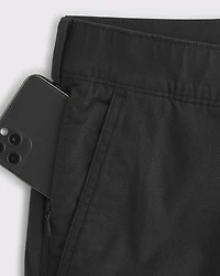 Straight Linen-Blend Fixed Waist Pant