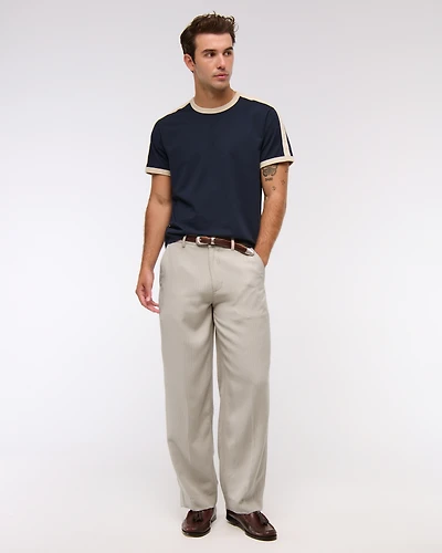 Baggy Tailored Linen-Blend Trouser