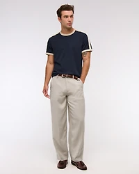 Baggy Tailored Linen-Blend Trouser