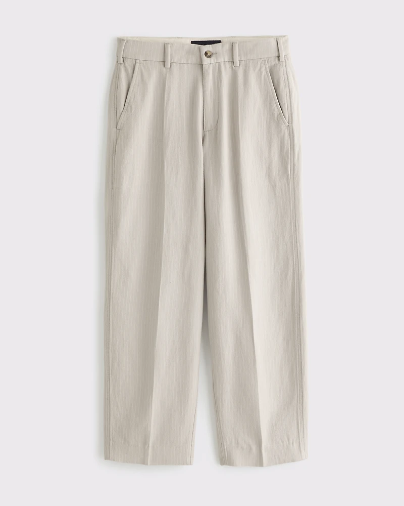 Baggy Tailored Linen-Blend Trouser
