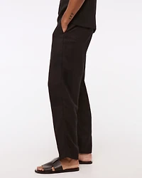 Loose Tailored Linen-Blend Pull-On Pant
