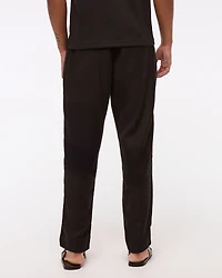 Loose Tailored Linen-Blend Pull-On Pant