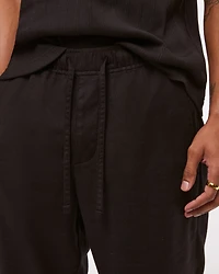 Loose Tailored Linen-Blend Pull-On Pant