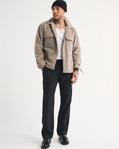 Linen-Blend Relaxed Straight Pull-On Pant