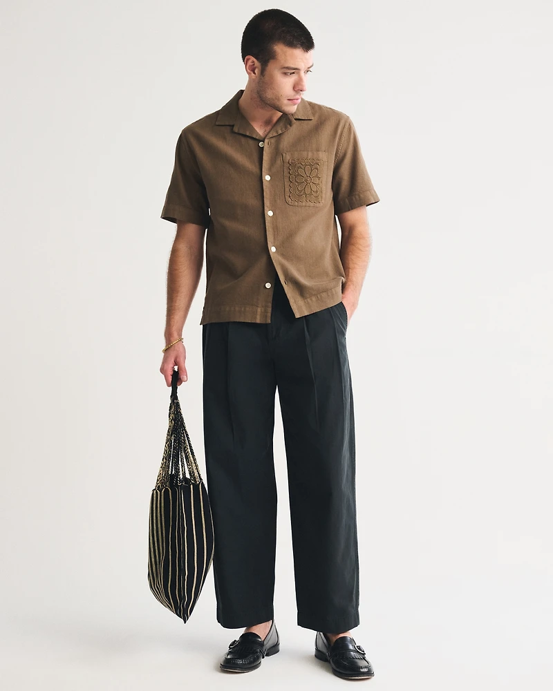 Pleated Baggy Taper Trouser