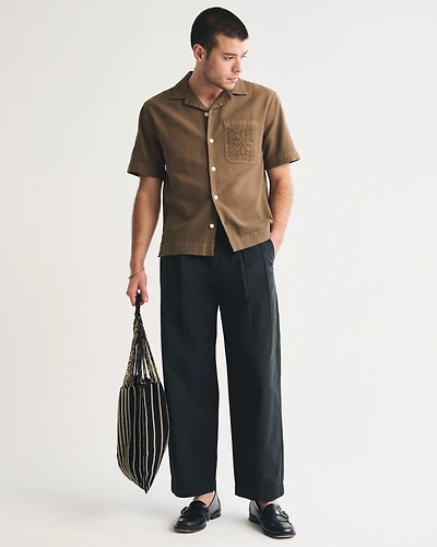 Pleated Baggy Taper Trouser