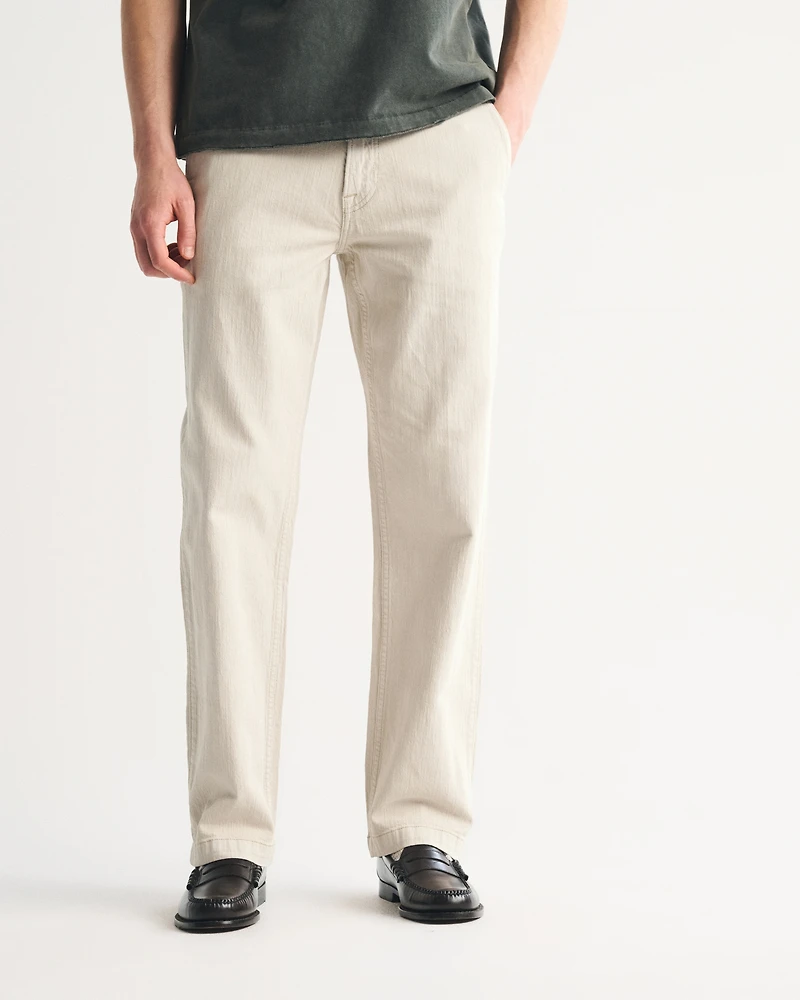 Linen-Blend Relaxed Straight Jean