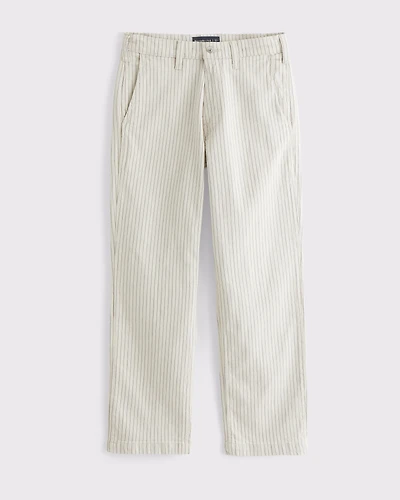 Linen-Blend Relaxed Straight Trouser Jean