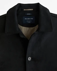 Cropped Vegan Suede Jacket