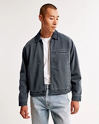 Cropped Zip Workwear Jacket