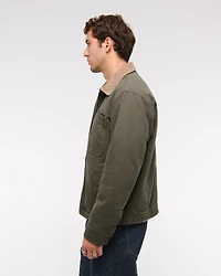 Flannel-Lined Zip Workwear Jacket