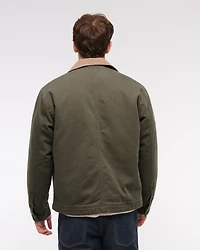 Flannel-Lined Zip Workwear Jacket