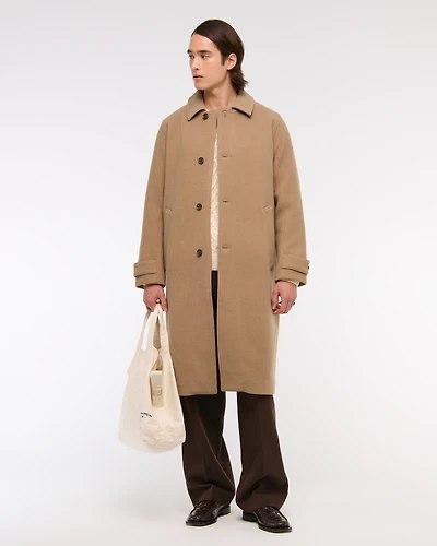 Wool-Blend Mac Coat