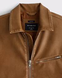 Western Vegan Leather Trucker Jacket
