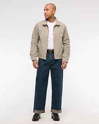Cropped Mockneck Harrington Jacket