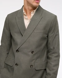 The A&F Collins Double-Breasted Linen-Blend Blazer