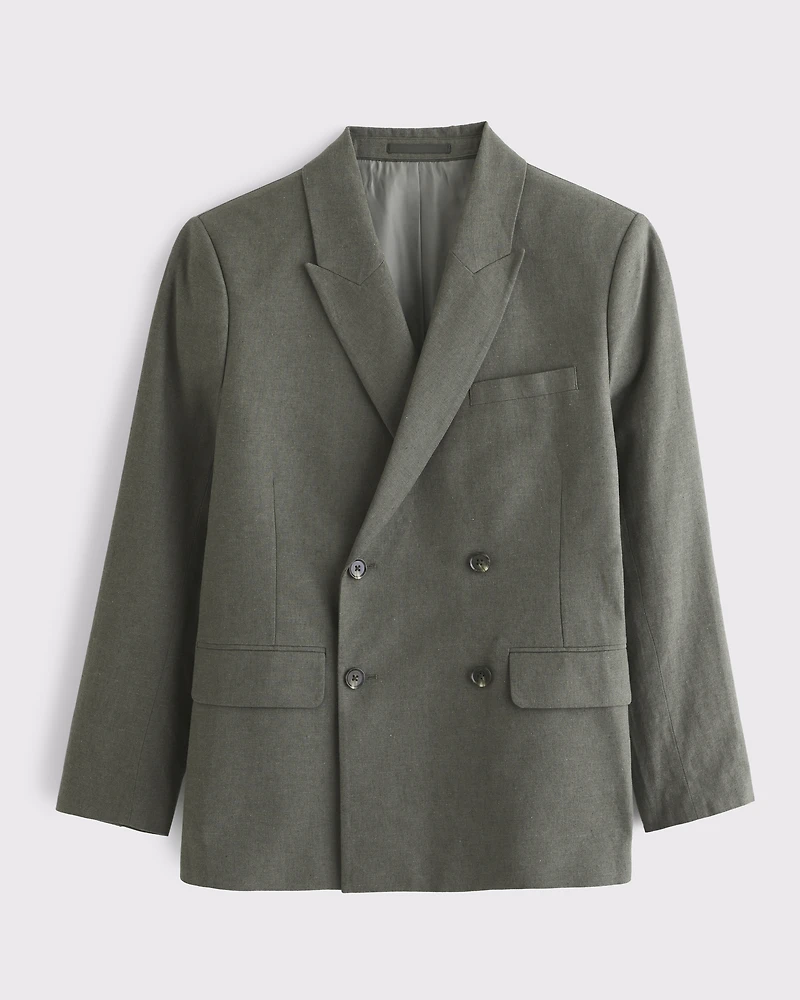 The A&F Collins Double-Breasted Linen-Blend Blazer