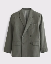 The A&F Collins Double-Breasted Linen-Blend Blazer