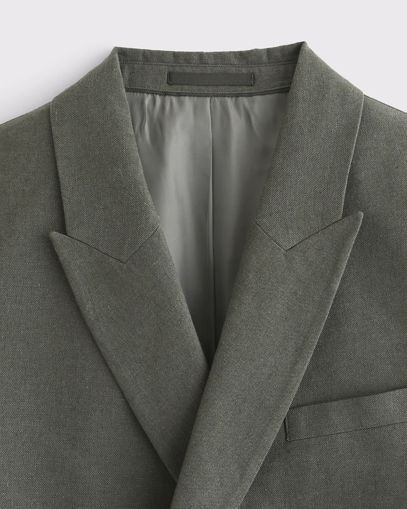 The A&F Collins Double-Breasted Linen-Blend Blazer