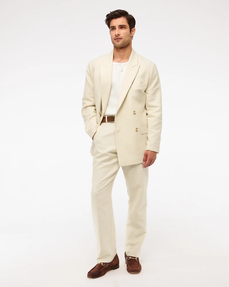 The A&F Collins Double-Breasted Linen-Blend Blazer