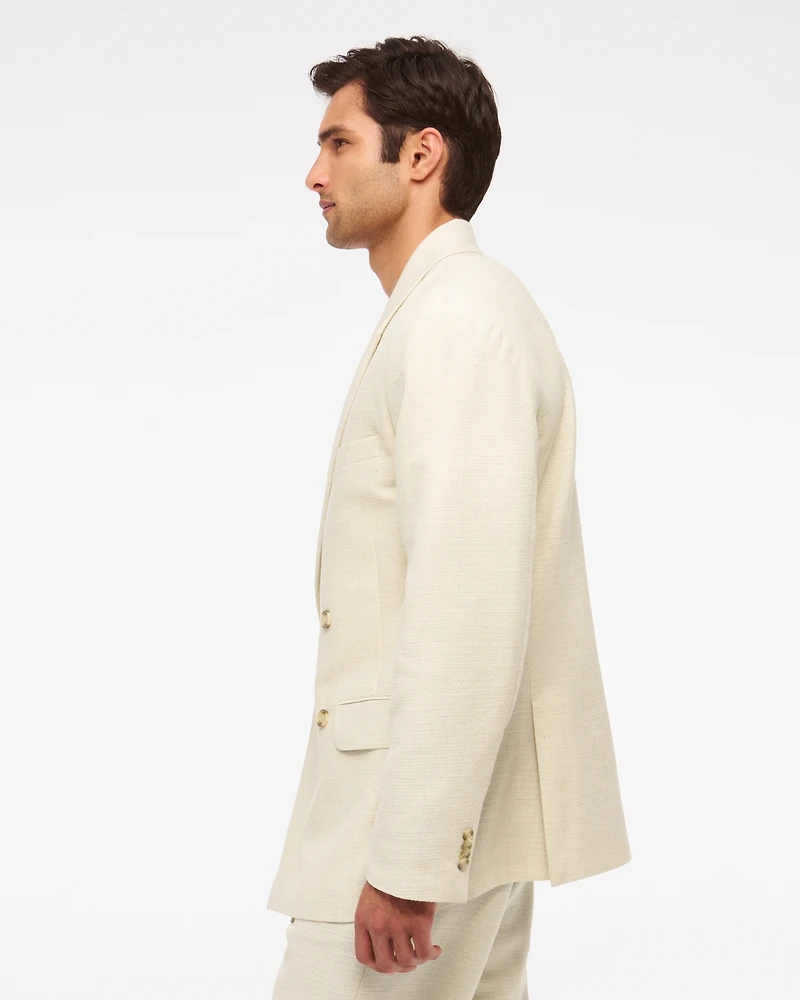 The A&F Collins Double-Breasted Cotton-Texture Blazer