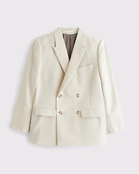 The A&F Collins Double-Breasted Linen-Blend Blazer
