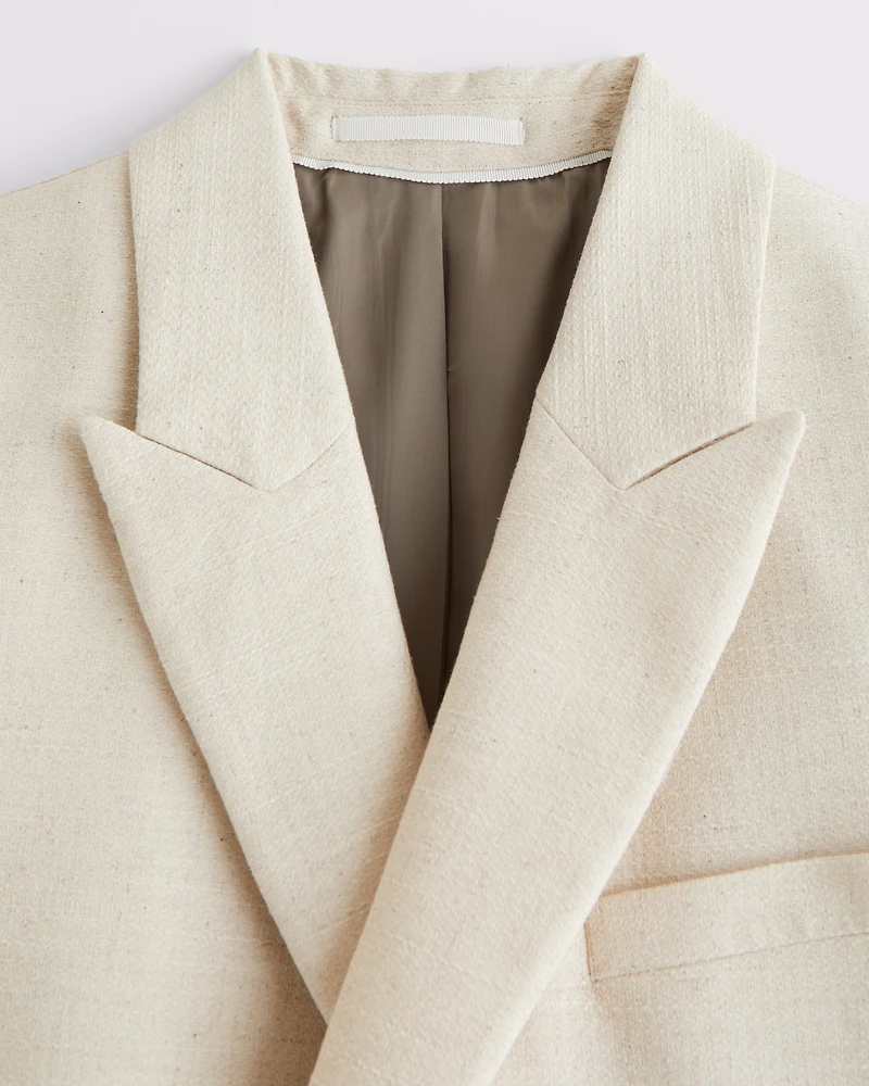 The A&F Collins Double-Breasted Linen-Blend Blazer
