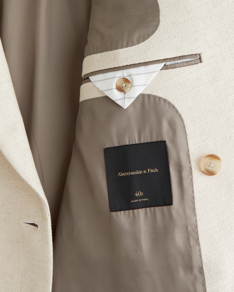 The A&F Collins Double-Breasted Cotton-Texture Blazer
