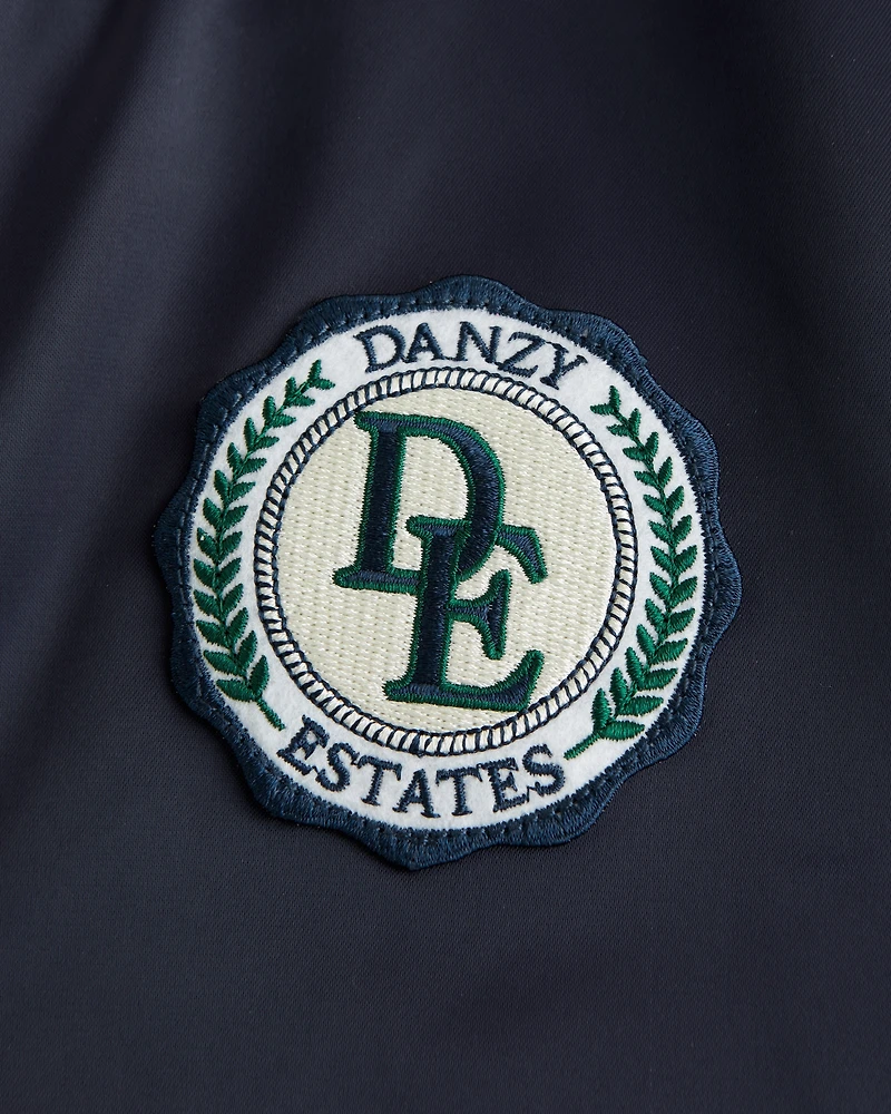 Vol. 28 Danzy Cropped Satin Varsity Bomber