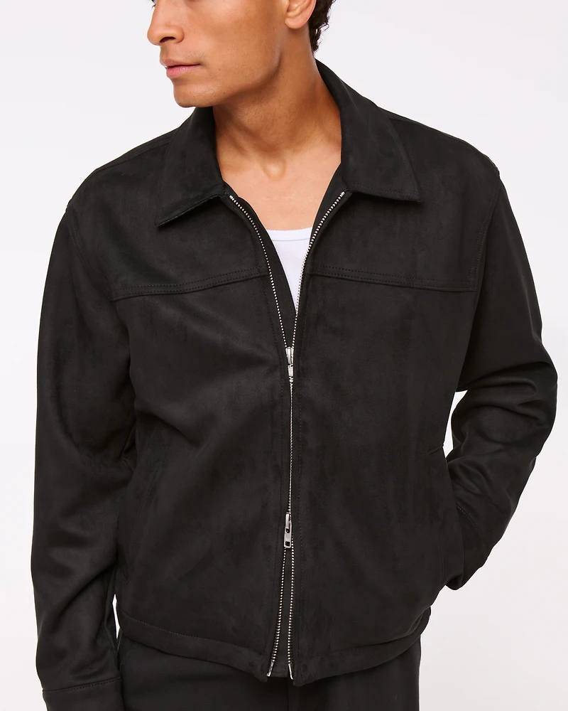 Easy Lightweight Vegan Suede Zip Jacket