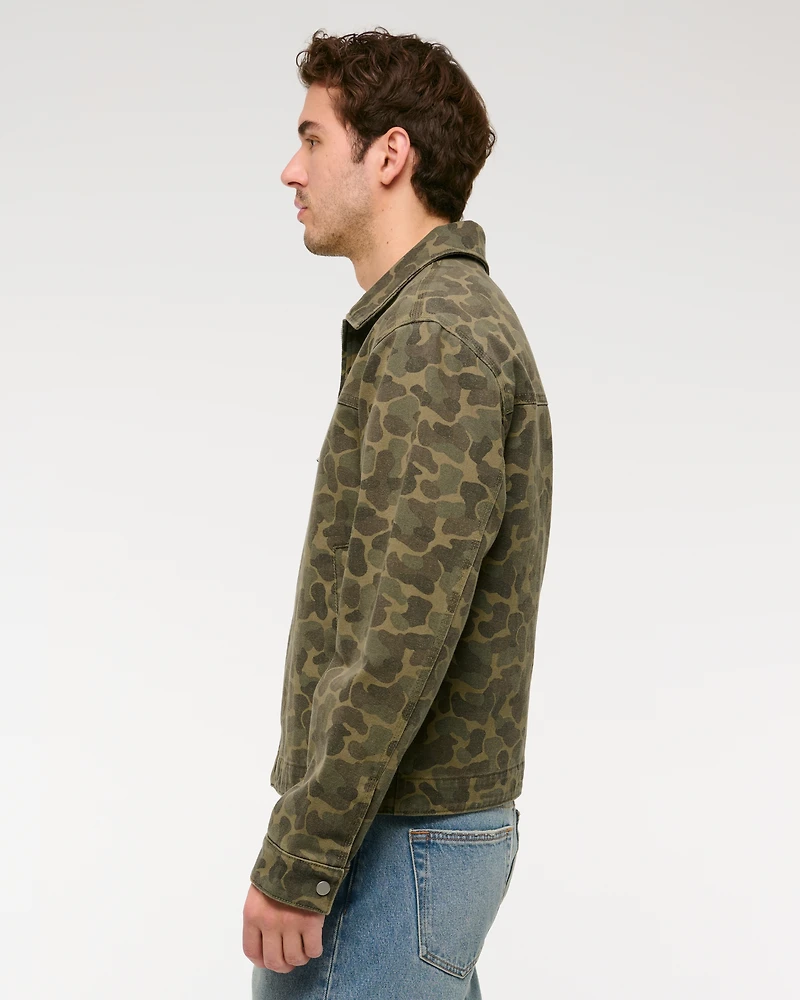 Lightweight Cropped Zip Workwear Jacket