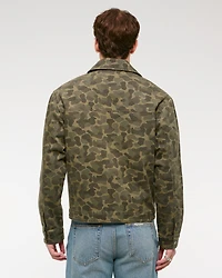 Lightweight Cropped Zip Workwear Jacket
