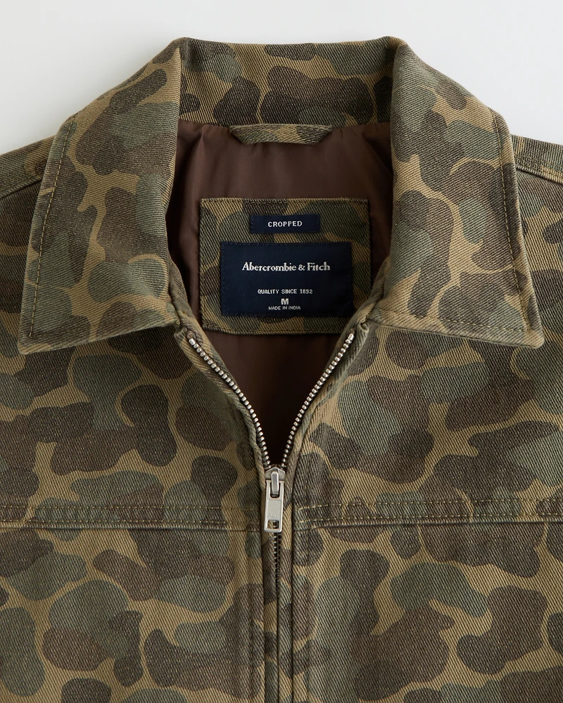 Lightweight Cropped Zip Workwear Jacket