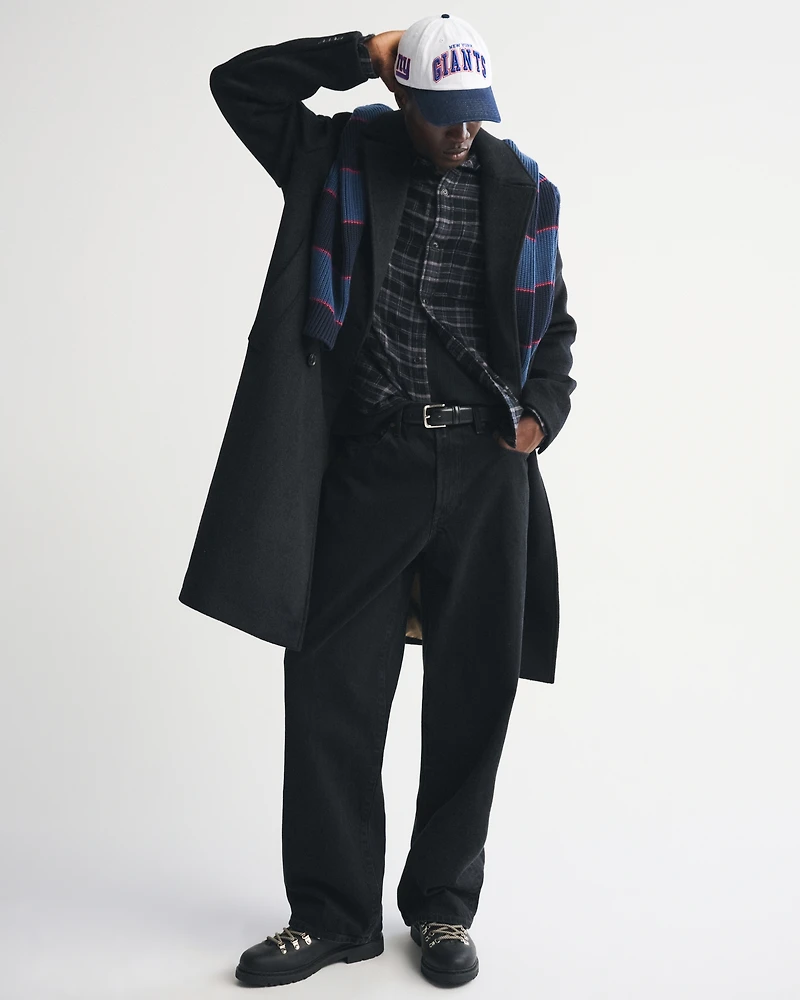 Wool-Blend Double-Breasted Coat