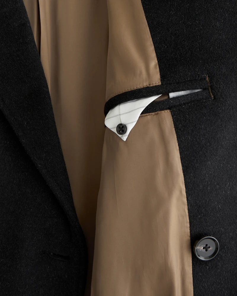 Wool-Blend Double-Breasted Coat