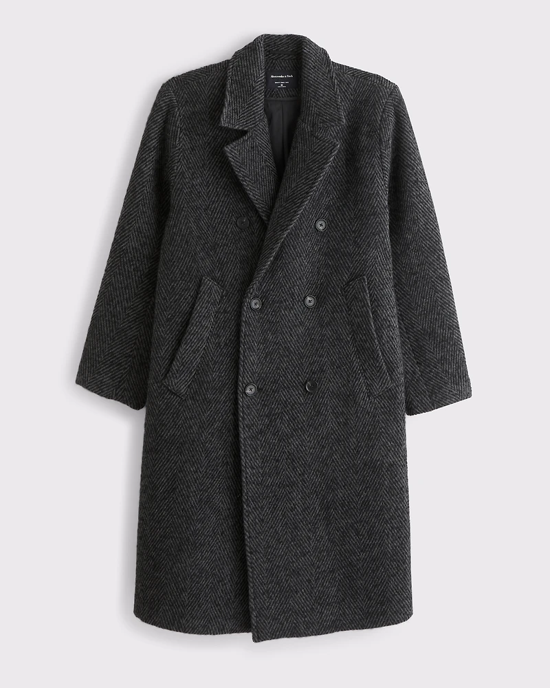 Wool-Blend Double-Breasted Coat