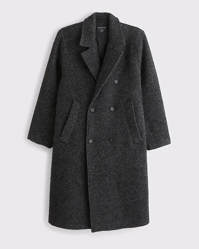 Wool-Blend Double-Breasted Coat