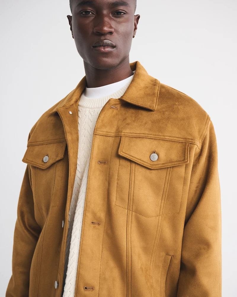 Vegan Suede Trucker Jacket