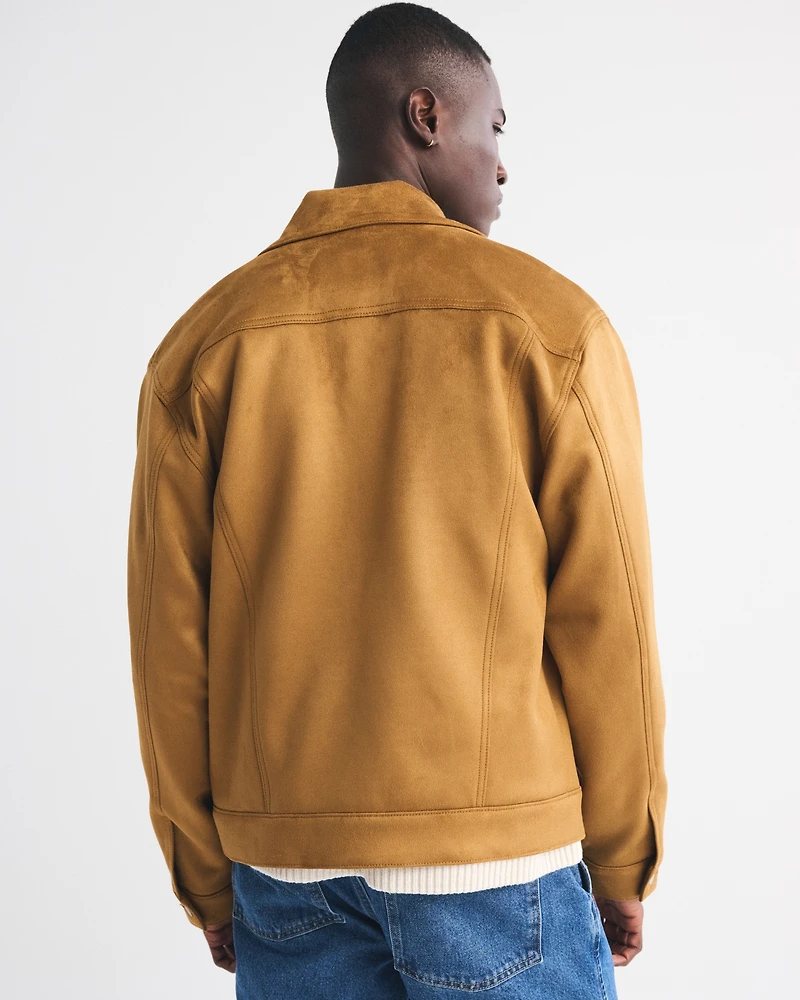 Vegan Suede Trucker Jacket