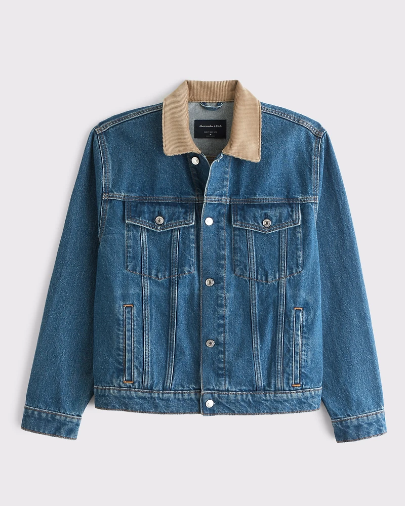 Cropped Denim Trucker Jacket