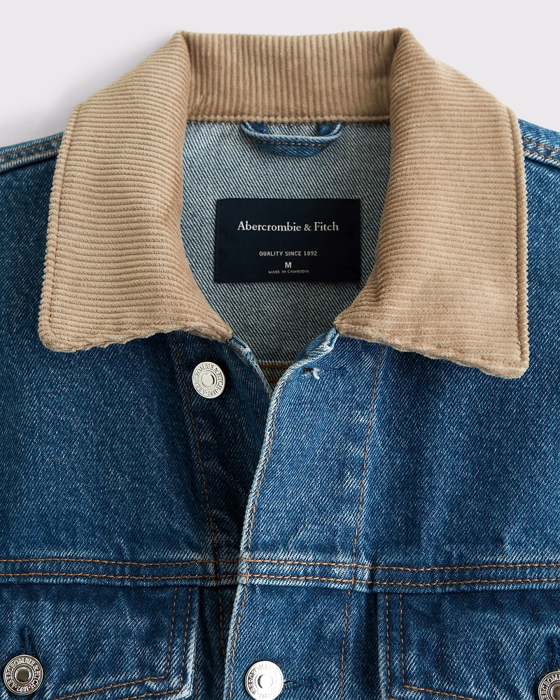 Cropped Denim Trucker Jacket