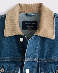 Cropped Denim Trucker Jacket