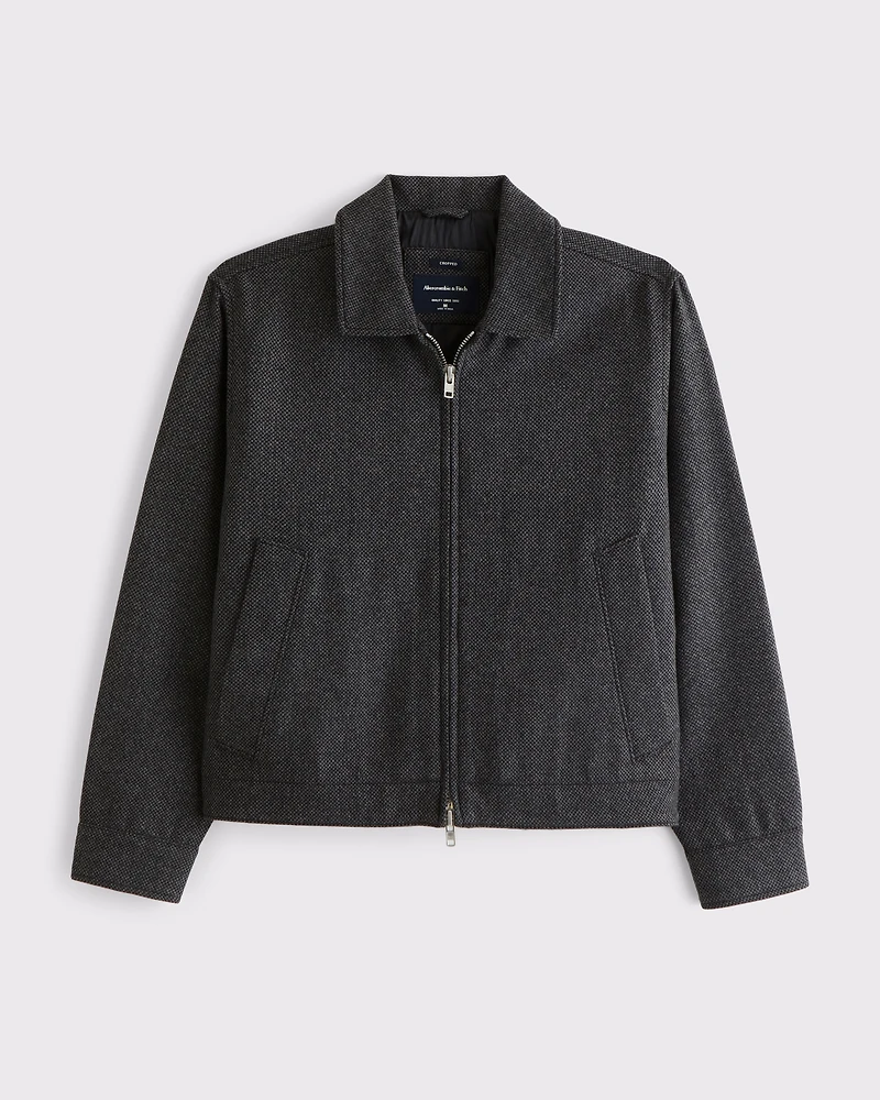 Cropped Wool-Blend Zip Jacket